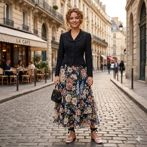 VTG KTF by Kristinn Steinarr Women Black Scallop Collar Bow Blazer Size 8